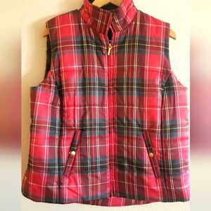 Chaps womens red plaid vest size 1X